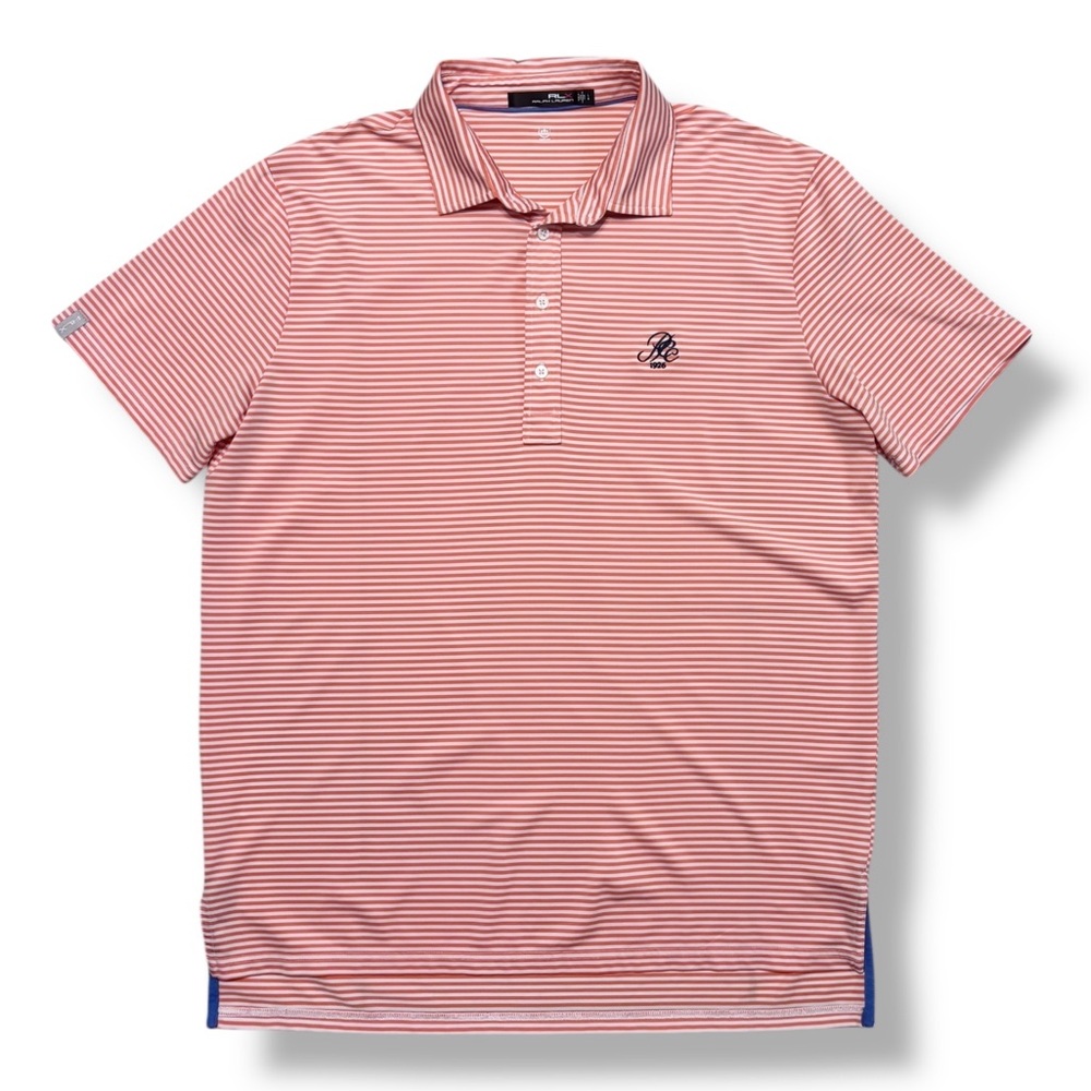 RLX RALPH LAUREN GOLF Orange Striped Active Fit Polo Shirt
